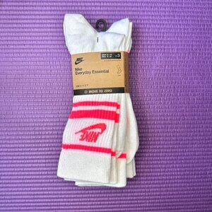 Nike Everyday Men's Size 8-12 L Cushion 3 Pairs Crew White Swoosh Retro Athletic